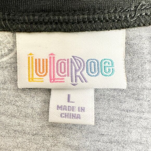 Lularoe Emily Dress Womens L Black White Butterfly Print LS Side Pockets Soft - Picture 3 of 9